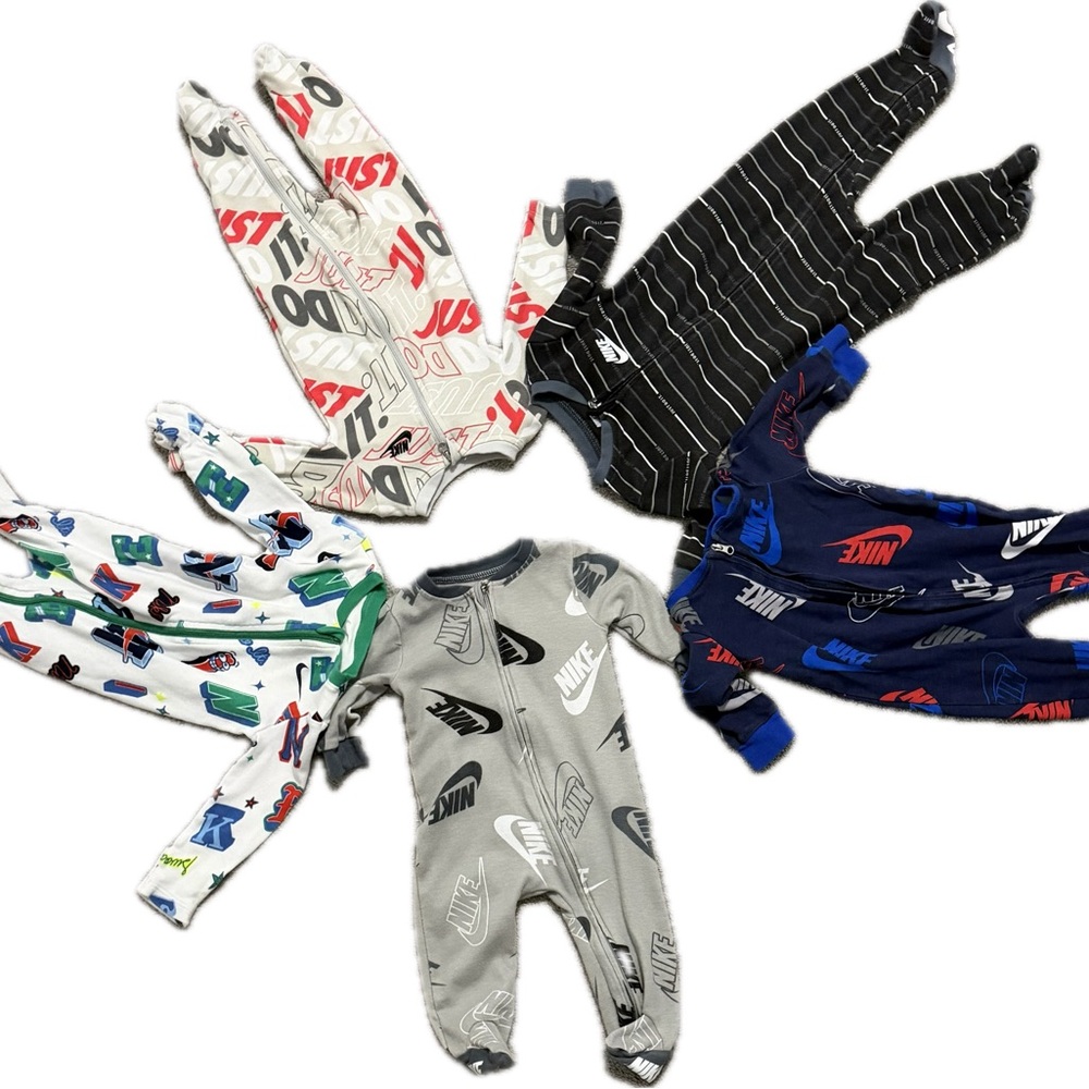 Nike Baby Footed One-Piece Set - Gray, Navy, Black, White, Multi